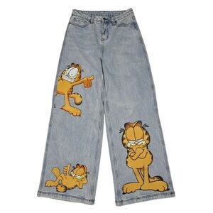 Wide Leg Jeans Y2k Garfield Poses Denim Women’s Size 5